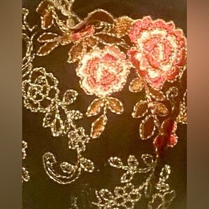 Black Floral Embroidered Bra